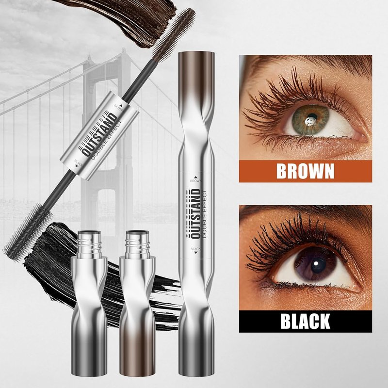 Women's Tubing Mascara - 2-in-1 Black & Brown Double-Ended | Volumizing, Lengthening, Waterproof, Hypoallergenic