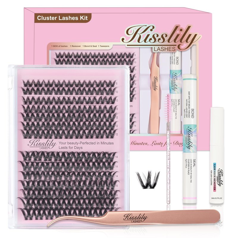 DIY Eyelash Extension Kit - Flicker Ultra Thin Band D Curl Individual Lashes | Waterproof & Long-Lasting Makeup