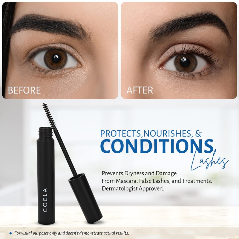 COELA's Overnight Lash Conditioning Mask with Castor Oil, Vitamin B7, Vitamin B5, Algae Extract | Dermatologist Approved, Naturally Derived Ingredients, Vegan | Dry Down Technology