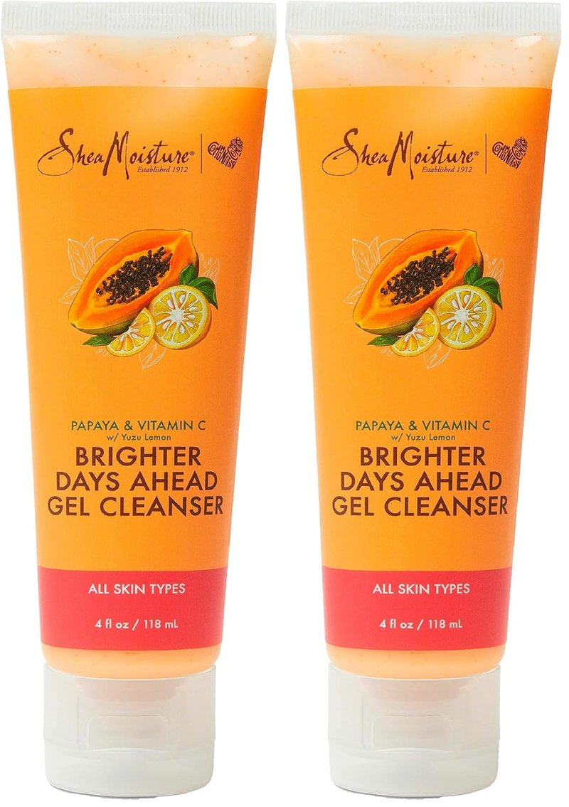 SheaMoisture Gel Cleanser - Papaya & Vitamin C for Dull, Uneven Skin Tone | 4 oz (Pack of 2)