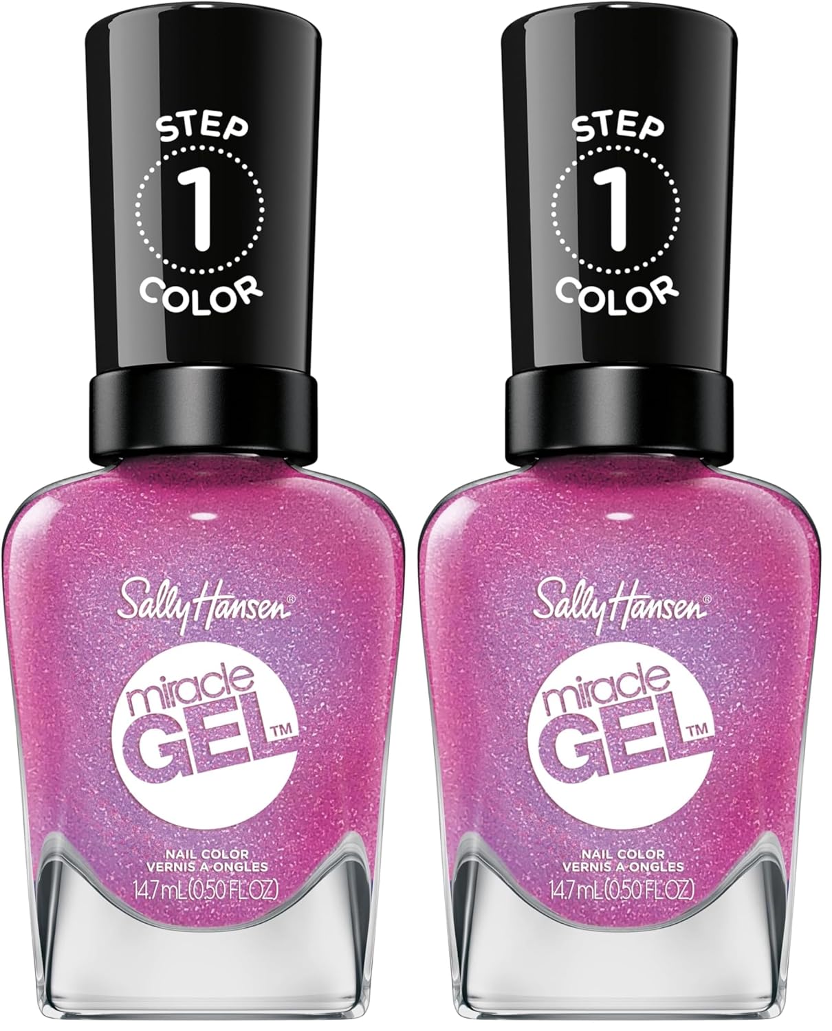 Sally Hansen Miracle Gel Nail Polish - Quartz and Kisses #512 | Long-Lasting, Chip-Resistant Finish (Pack of 2)
