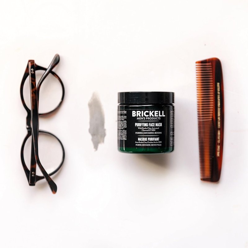 Brickell Men's Charcoal Face Mask - Detoxifying Skin Care with Kaolin Clay & Hyaluronic Acid | 4 oz, Unscented