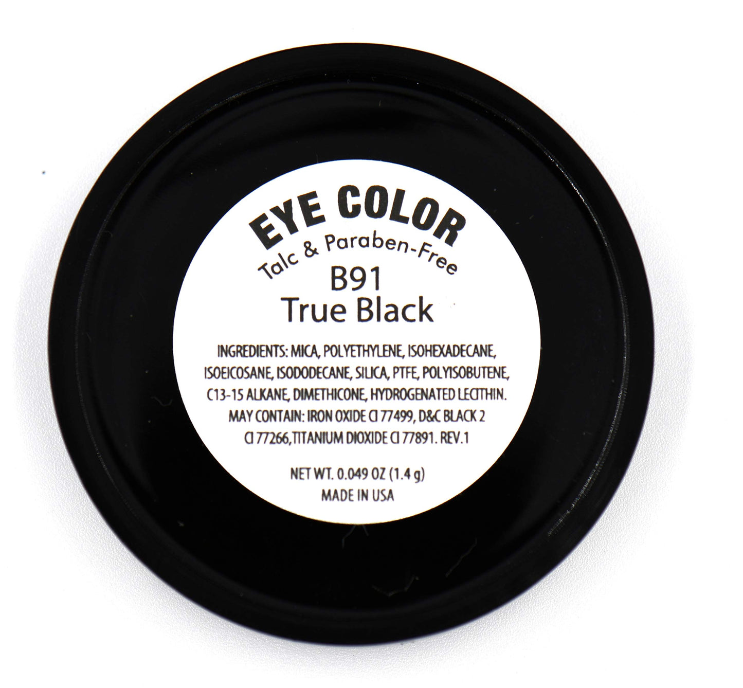 Pure Ziva True Black Night Smokey 100 Pure Jet Black Eye Shimmer Pressed Powder Single Eyeshadow; Talc, Paraben & Cruelty Free