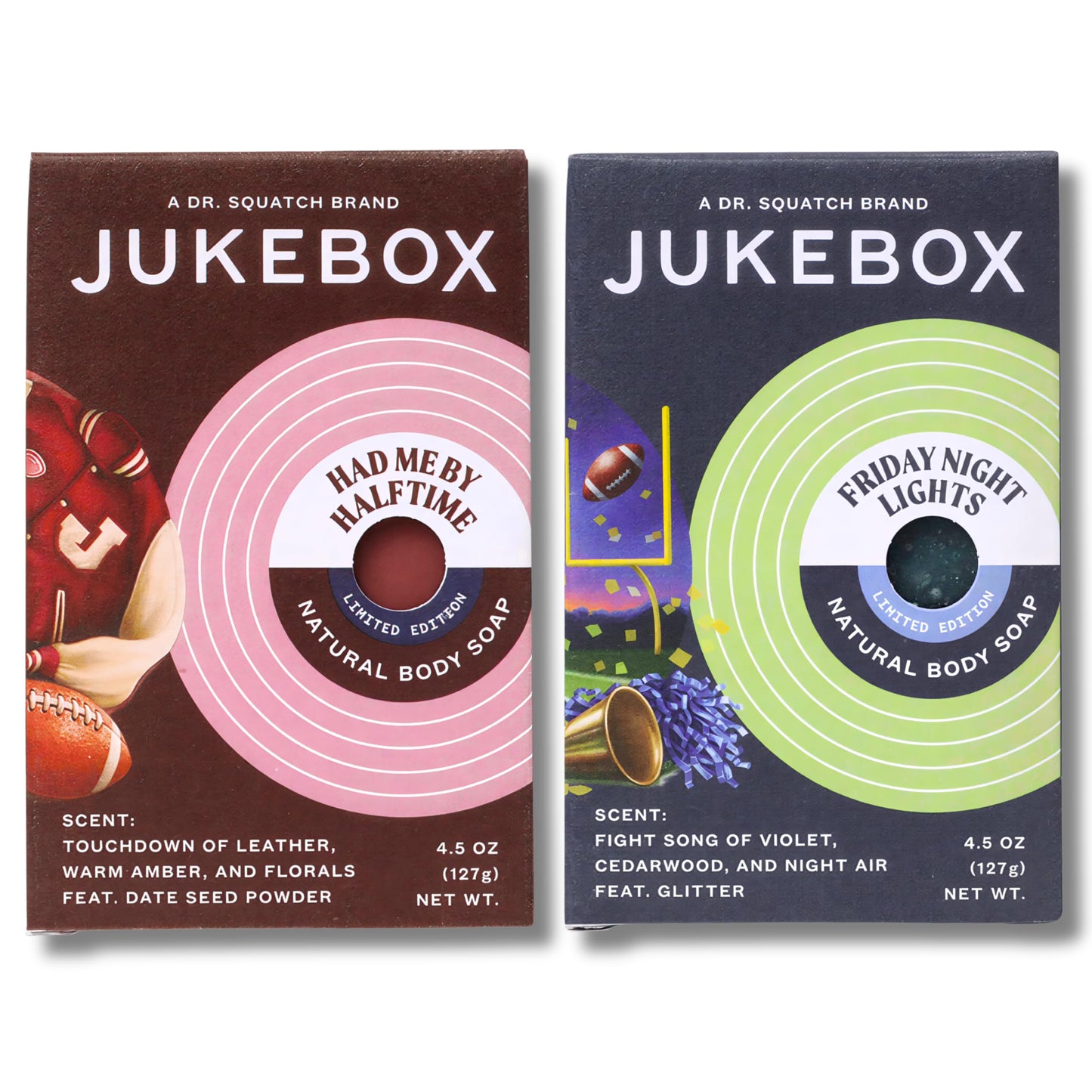 JUKEBOX Natural Bar Soap - Fall Collection Duo: Friday Night Lights & Had Me by Halftime - Cedarwood and Floral Soap | Made in USA - A Dr. Squatch Brand 4.5oz, 2 Pack