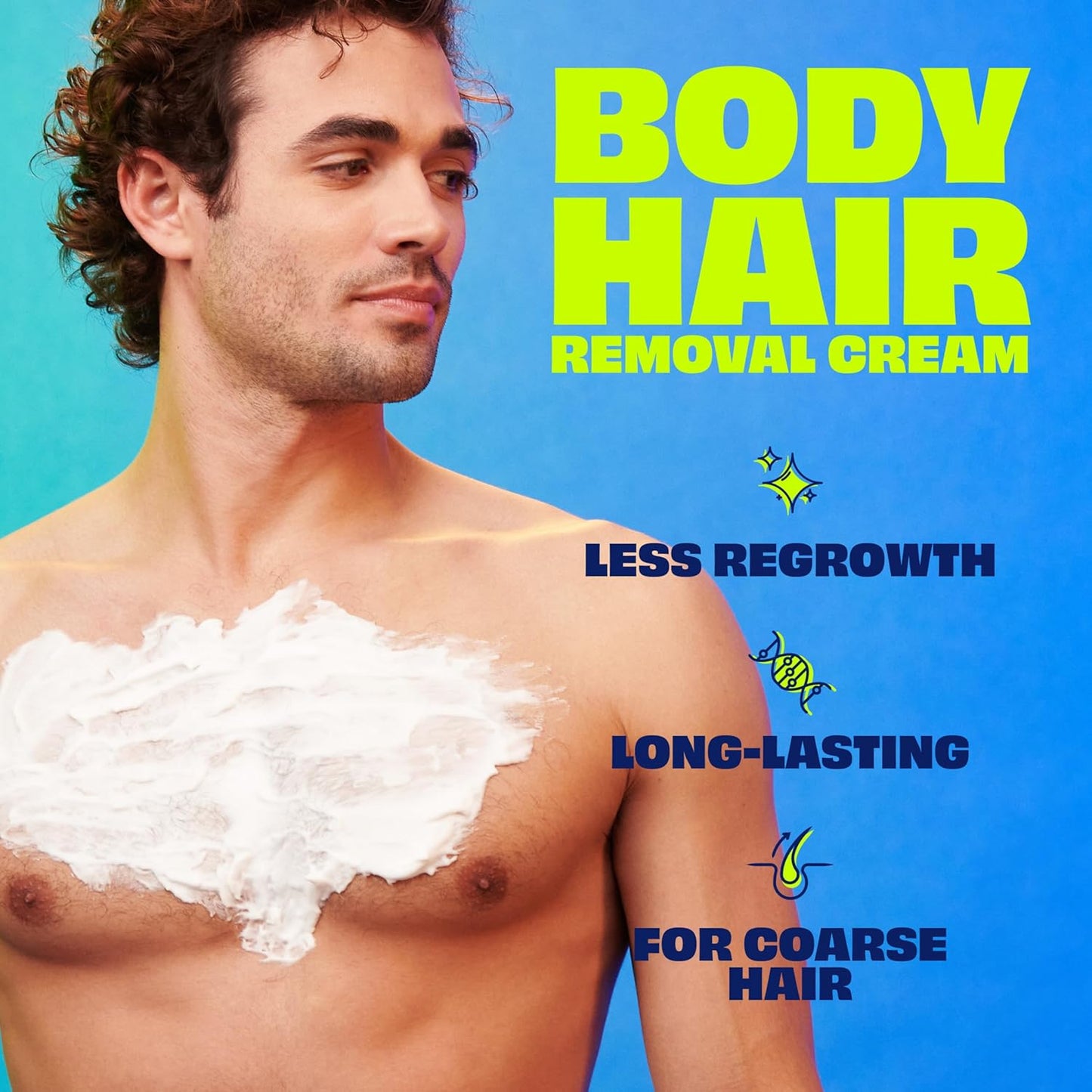 Nair Men Hair Remover Cream - Quick & Easy Body Hair Removal with Aloe | 12 Oz