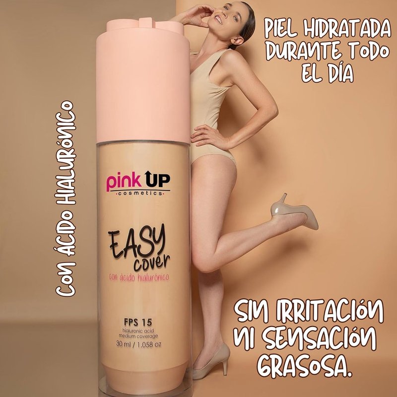 Pink Up Liquid Makeup - Medium Coverage Foundation with SPF 15 | Lightweight, Water-Based, Cinnamon Shade