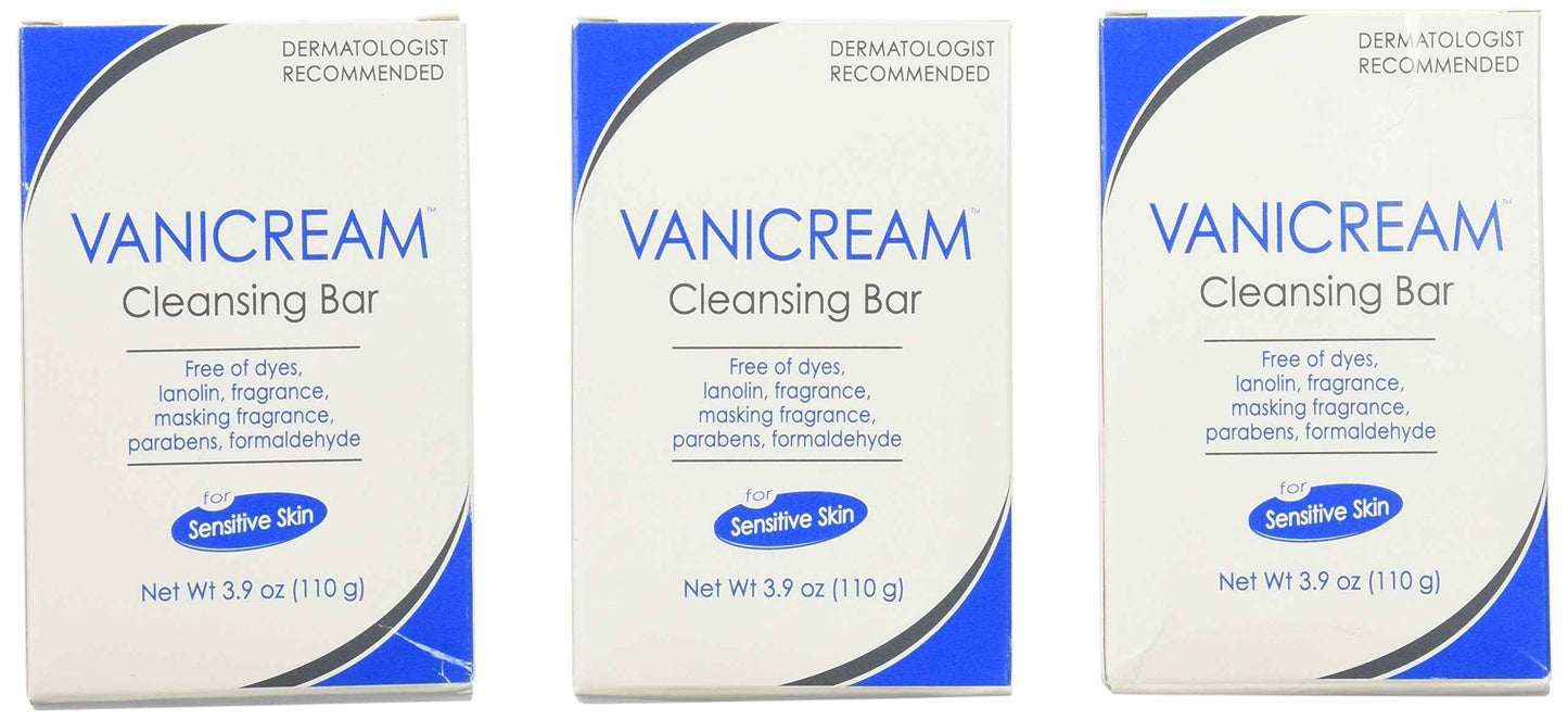 Vanicream Cleansing Bar, Fragrance Free - 3.9 Oz. (Pack of 3)