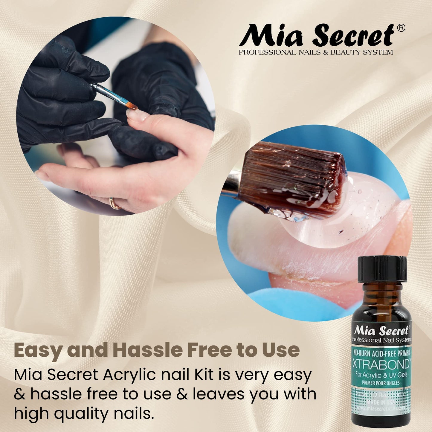 Mia Secret Acrylic Nail Kit/set For beginners - Nails Kit With Pink Acrylic Powder and Clear Acrylic Powder With Everything - Starter Kit de Uñas Acrilicas Mia Secret - Uñas Completo