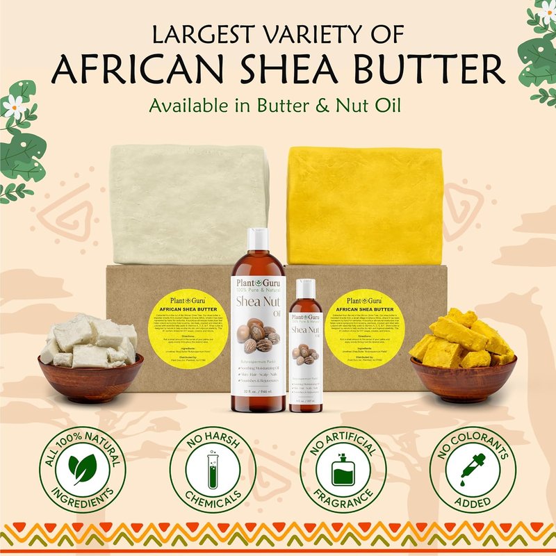 Raw African Shea Butter - 100% Pure Natural Unrefined | 32 oz. Bulk for Moisturizing Skin, Hair & DIY Projects