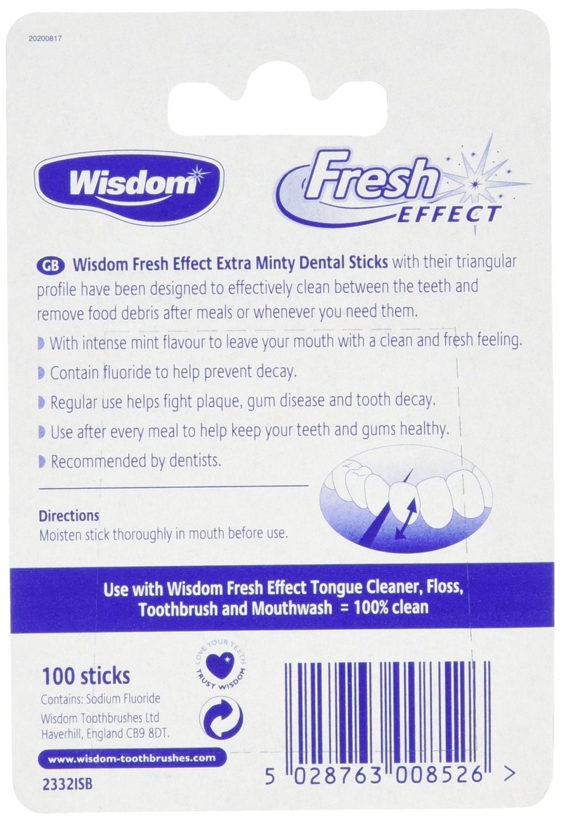 Wisdom Fresh Effect Dental Wood-Count, Pack of 4, 400-Count