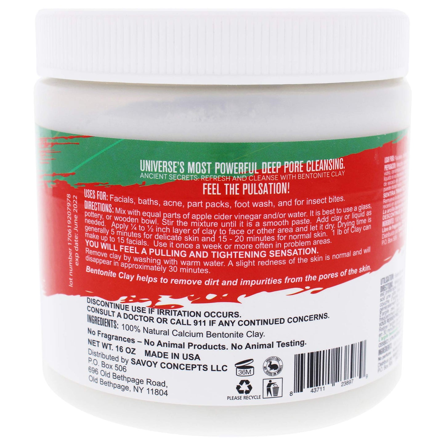 Mayan Magic Mud Powerful Deep Pore Cleansing Calcium Bentonite Clay - Natural Face Mask Peel For Men And Women - USA Made Full Facial Skin Care - Spa Level Beauty Products That Cleanse Skin - 2 Pc