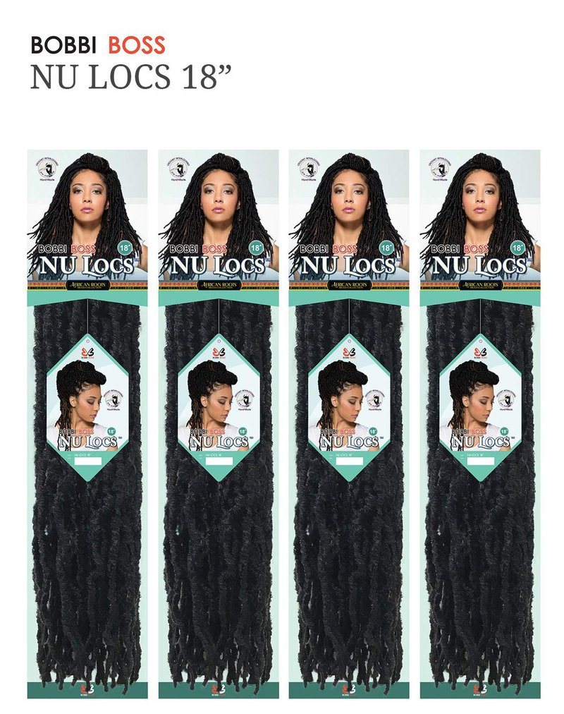 Bobbi Boss Synthetic Hair Crochet Braids African Roots Braid Collection Nu Locs 18" (4-PACK, 1)