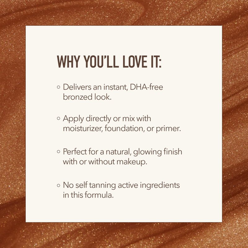 Nuda GlowDrops | Squalene, Ginger, Lavender, & Moringa-Infused Glow Bronzing Drops for Face | Lightweight, Buildable, & Blendable Liquid Bronzer Formula | Paraben & Sulfate-Free Serum, (1 Fl Oz)