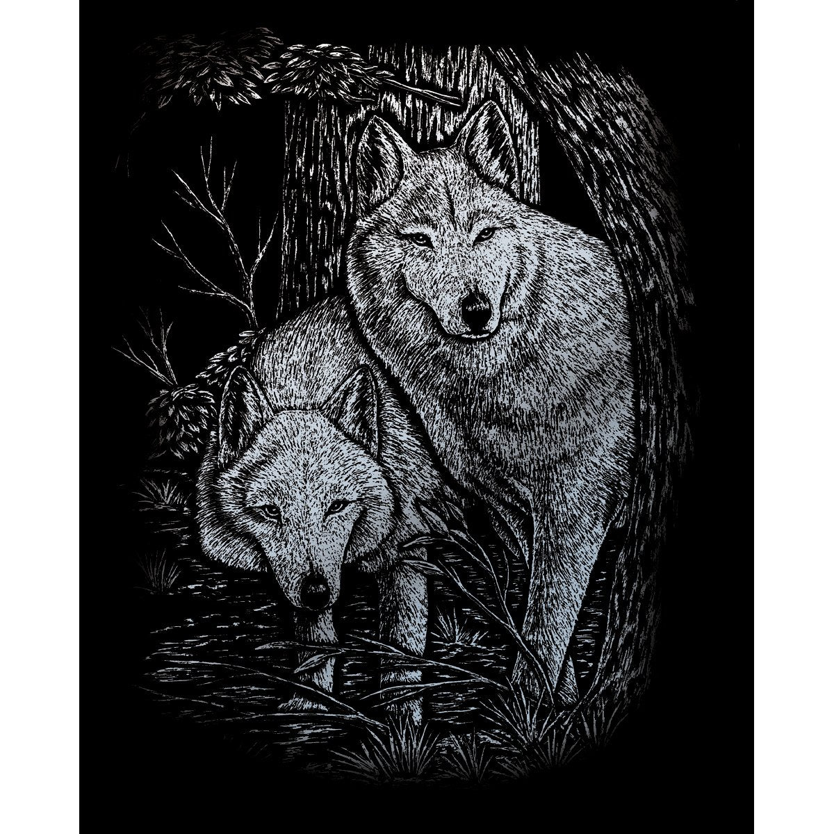 Royal & Langnickel Royal and Langnickel Silver Engraving Art, Wolves in Trees
