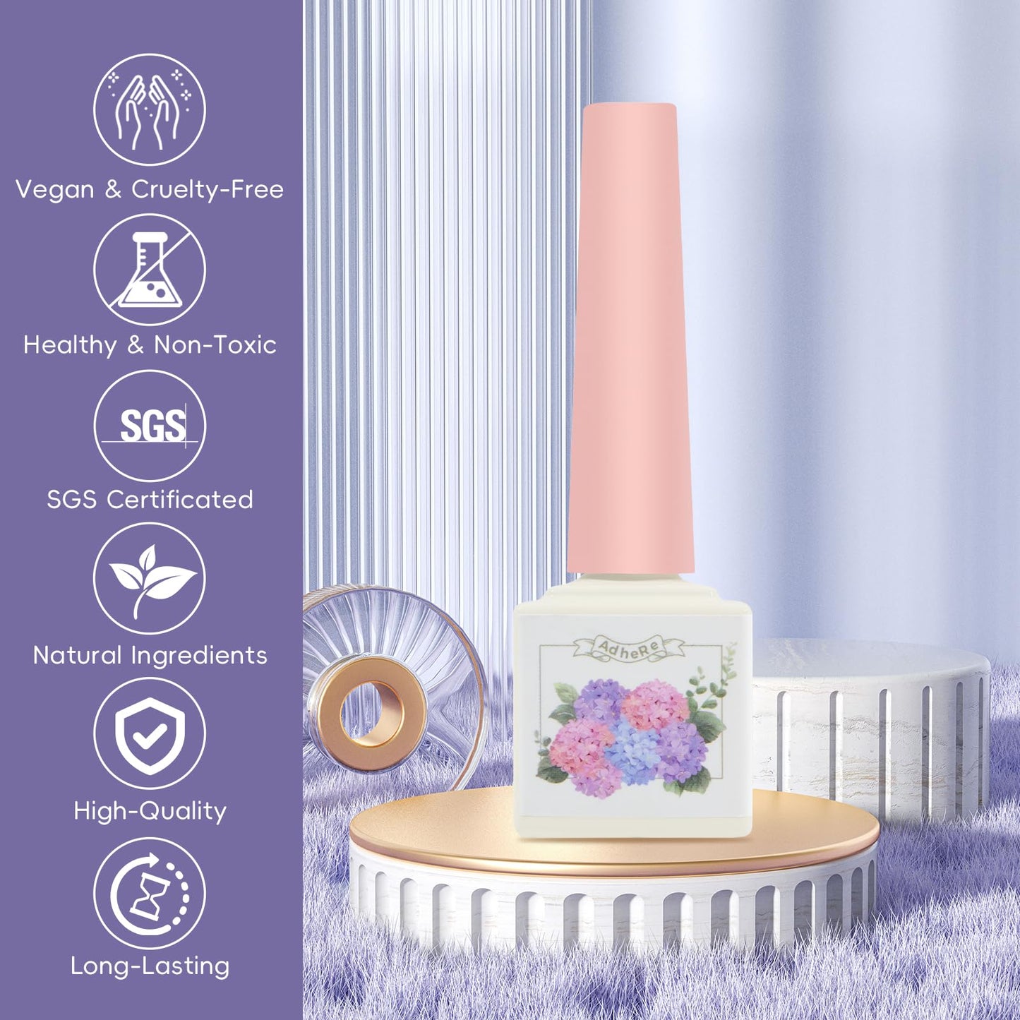 ADHERE 12ml 8pcs Magnetic Cat Eye Gel Nail Polish Kit with Magnetic Stick - Blue Purple Green Mint Silver White Glitter Shining Nail Gel Polish Magnetic Gel Nail Varnish Gel Gift for Women