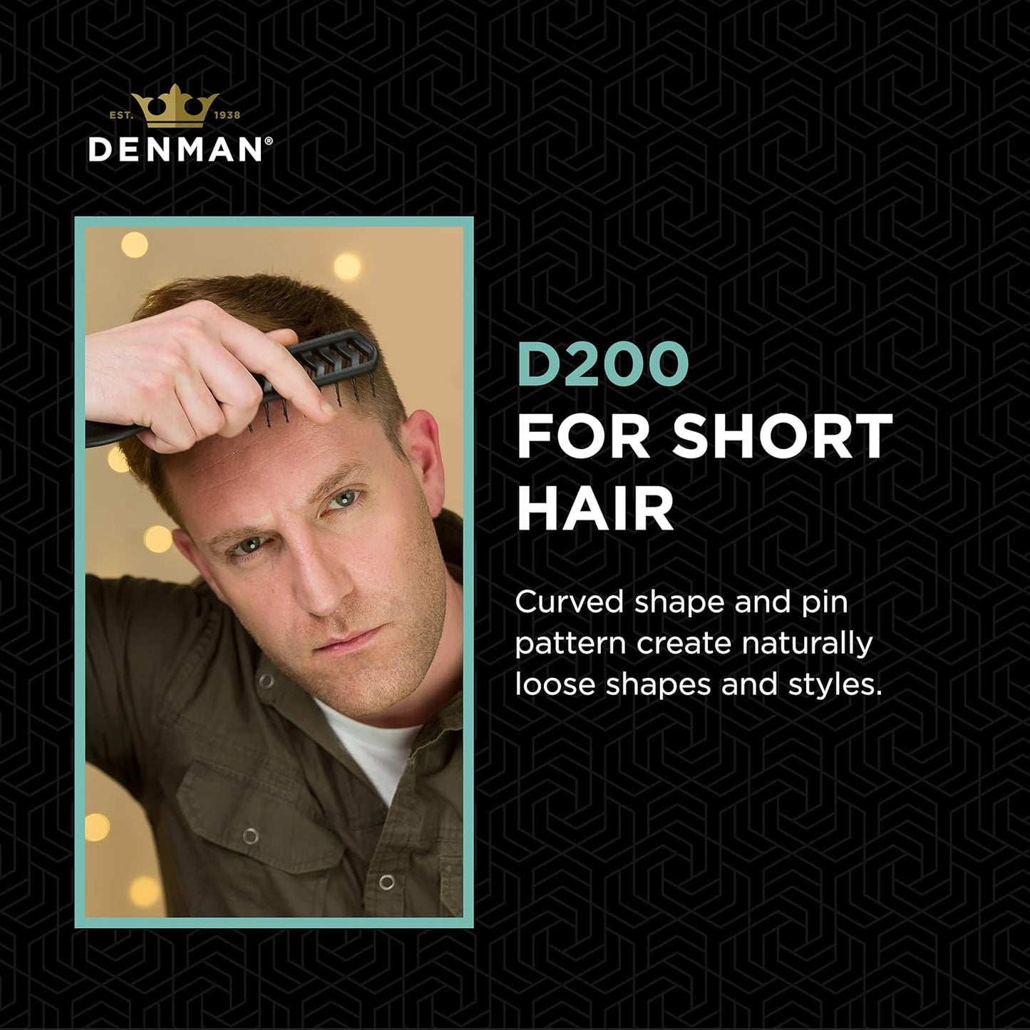 Denman D200 Flexible Vent Brush - Blow Drying Styling Tool for Curly, Thick & Straight Hair | Black