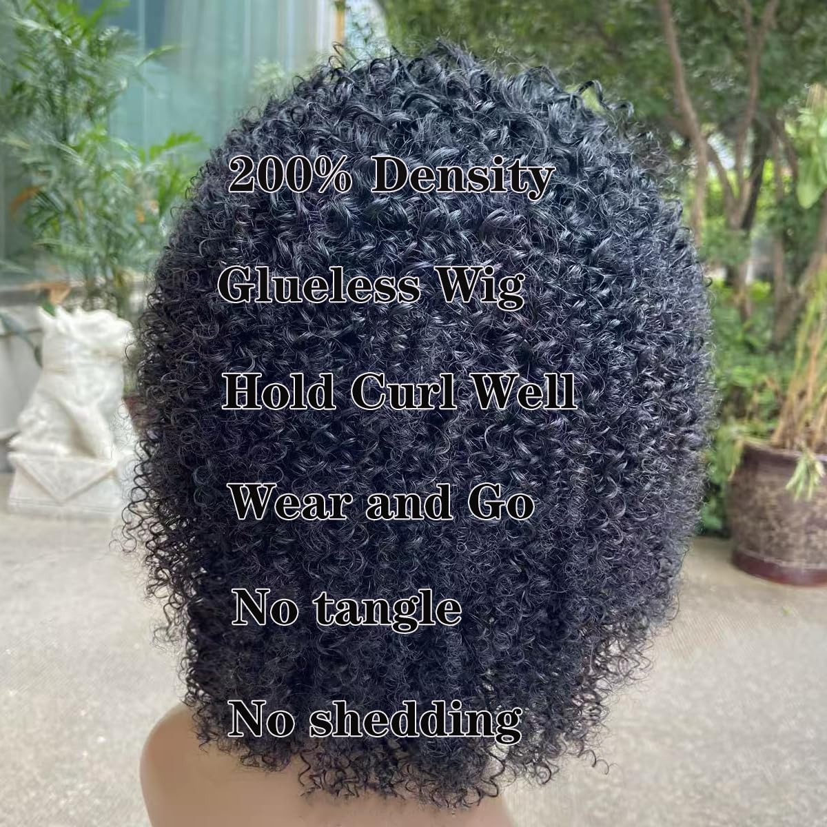 Afro Kinky Curly Wig Human Hair with Bangs Jerry Curly Human Hair Wig Burmese Curly Afro Kinky-Curly Human Hair Glueless Wear and Go for Black Women 12“
