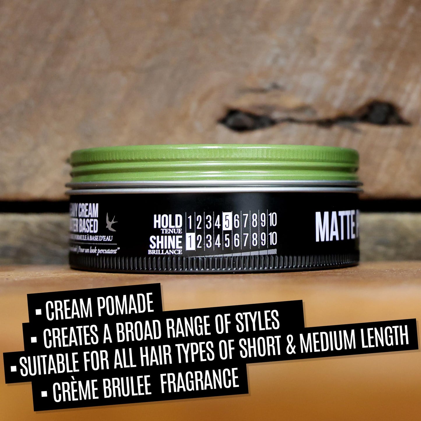 UPPERCUT DELUXE Matte Pomade for Men – Medium Hold, No Shine, Water-Based Hair Styling Cream, Easy Wash Out, Natural Matte Finish, 10.5 oz / 300 g