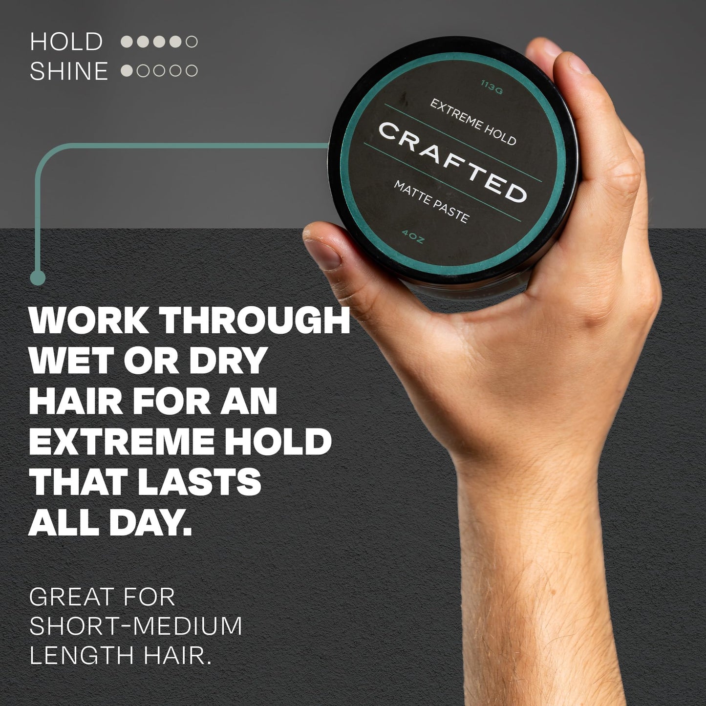 THESALONGUY Extreme Matte Paste - Firm Hold Texture Paste with Low Shine - Ideal Men’s Hair Products to Add Volume, Texture, & Definition for All Hair Types - Made in the USA (4oz.)