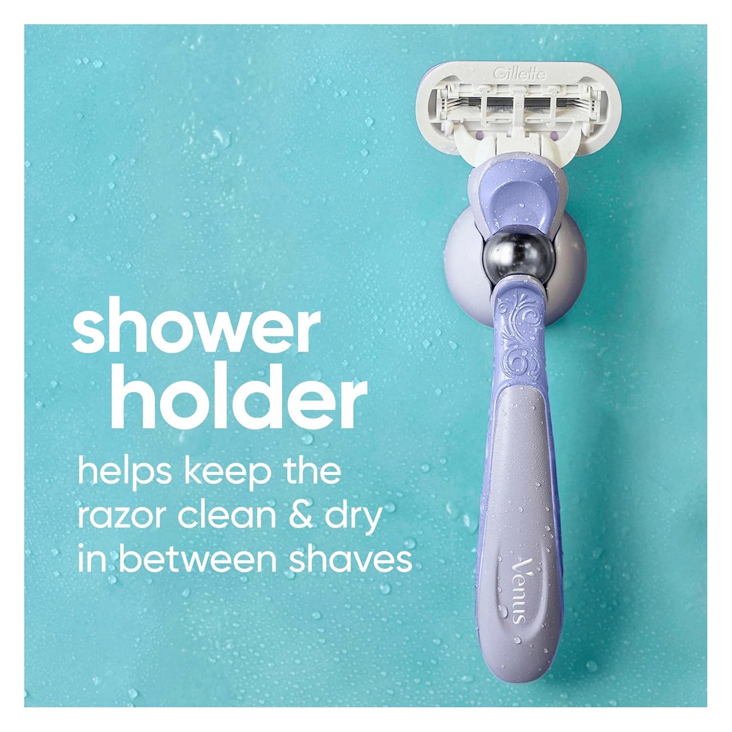 Gillette Venus Extra Smooth Women's Razor - 5-Blade Refill & Flexiball Handle | Includes Shower Holder