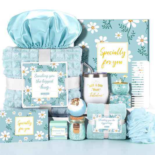 Self Care Gifts for Women, Get Well Soon Gifts Basket Care Package, Birthday Gifts Box for Women, Relaxing Bath Spa Gifts Set, Thinking of You Feel Better Gift for Her Mom Best Girl Friend Sister Wife