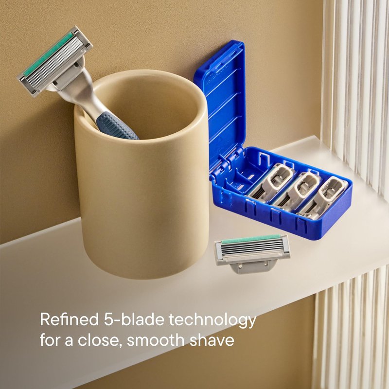Harry's Plus Razor Refills - 6 Razor Blade Cartridges and Foaming Shave Gel - Compact Cartridge Design for Precise Control - TSA Approved Travel Essentials Shaving Kit for Men