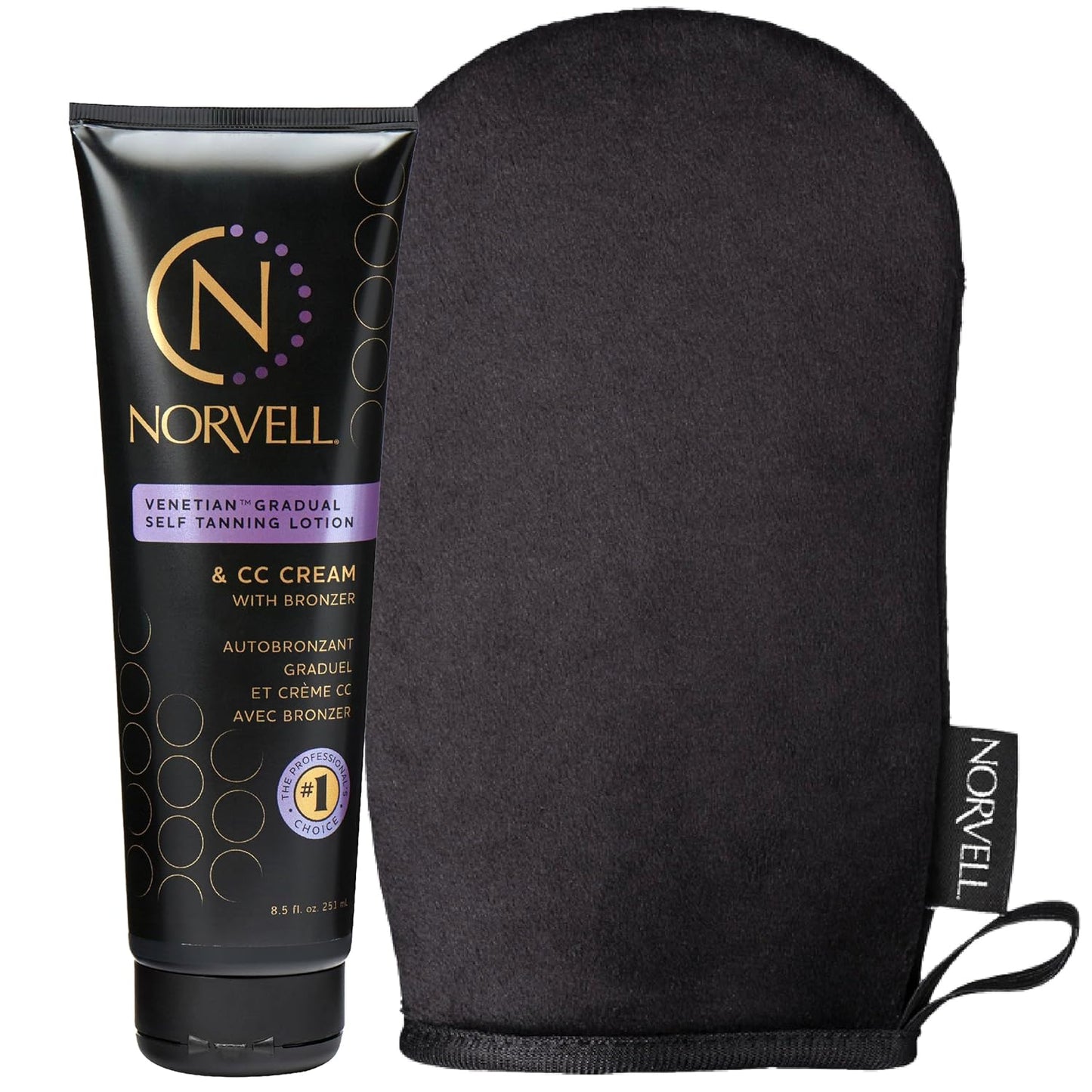 Norvell Self Tan Extender Lotion & Applicator Mitt - 8.5 fl. oz. | Streak-Free Moisturizer for Flawless Tanning Results