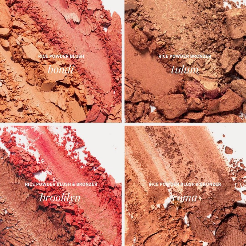 Ere Perez Natural Rice Powder Blush & Bronzer Duo - Buildable, Oil-Absorbing Formula | Vegan, Cruelty-Free, Chamomile (Roma)