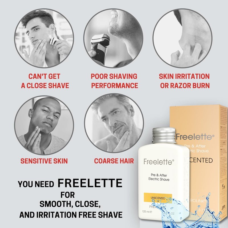 Pre Electric Shave After Shave Lotion Cream - Best For Close Shave - Smooth Irritation Free Shaving - Shooting and Moisturising Balm Freelette. Pherolink. 3.76 Ounce. UNSCENTED