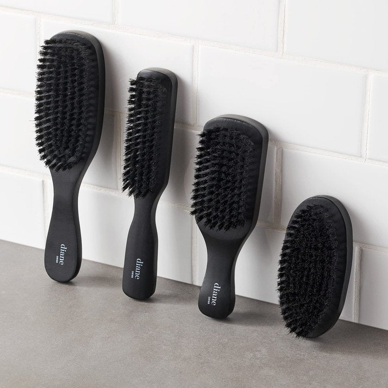 Diane 7-Row Boar Bristle Wave Brush – Soft 100% Boar Bristles for Fine to Medium Hair, 360 Waves, Smoothing & Polishing, Gentle on Scalp, Real Wood Handle, Beard & Mustache Styling