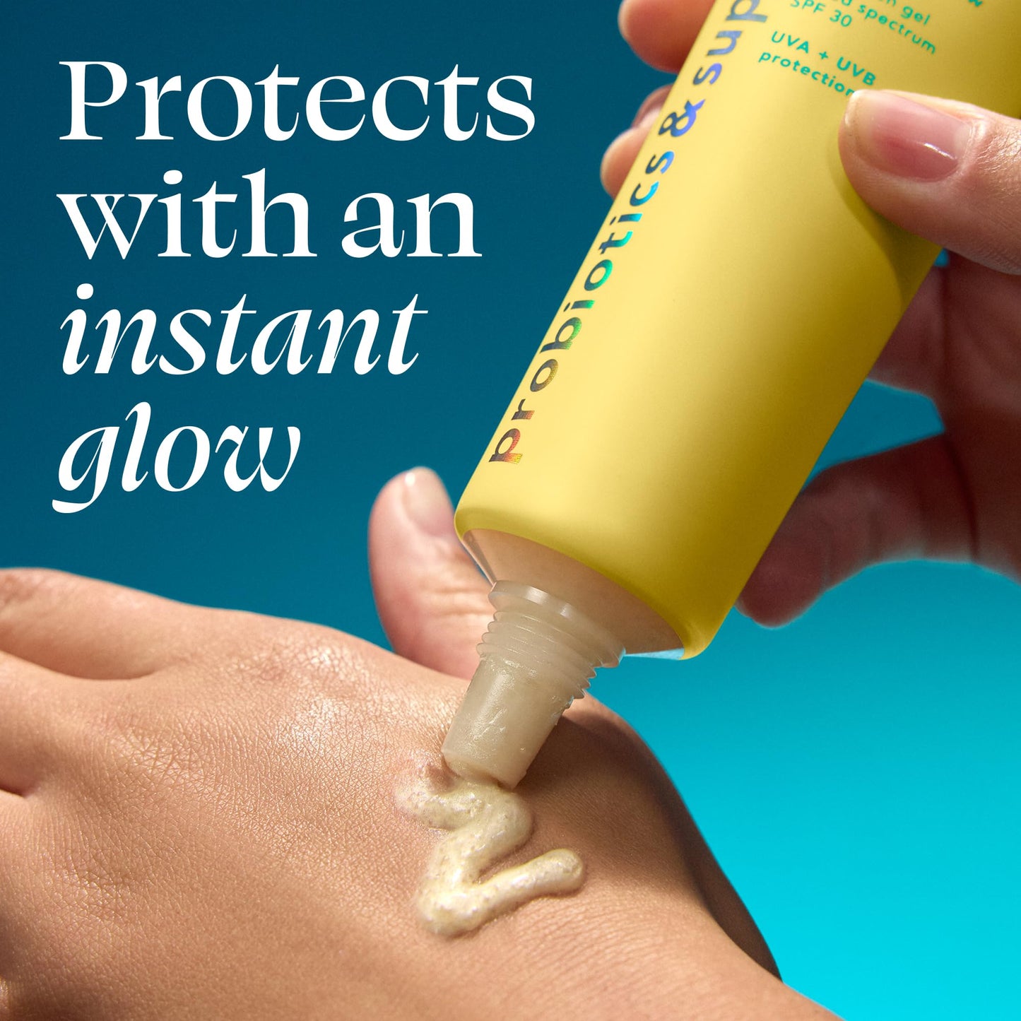 TULA Skin Care Protect + Glow Daily Sunscreen Gel Broad Spectrum SPF 30 - Skincare-First, Non-Greasy, Non-Comedogenic & Reef-Safe with Pollution & Blue Light Protection, Supersize, 3.38 oz