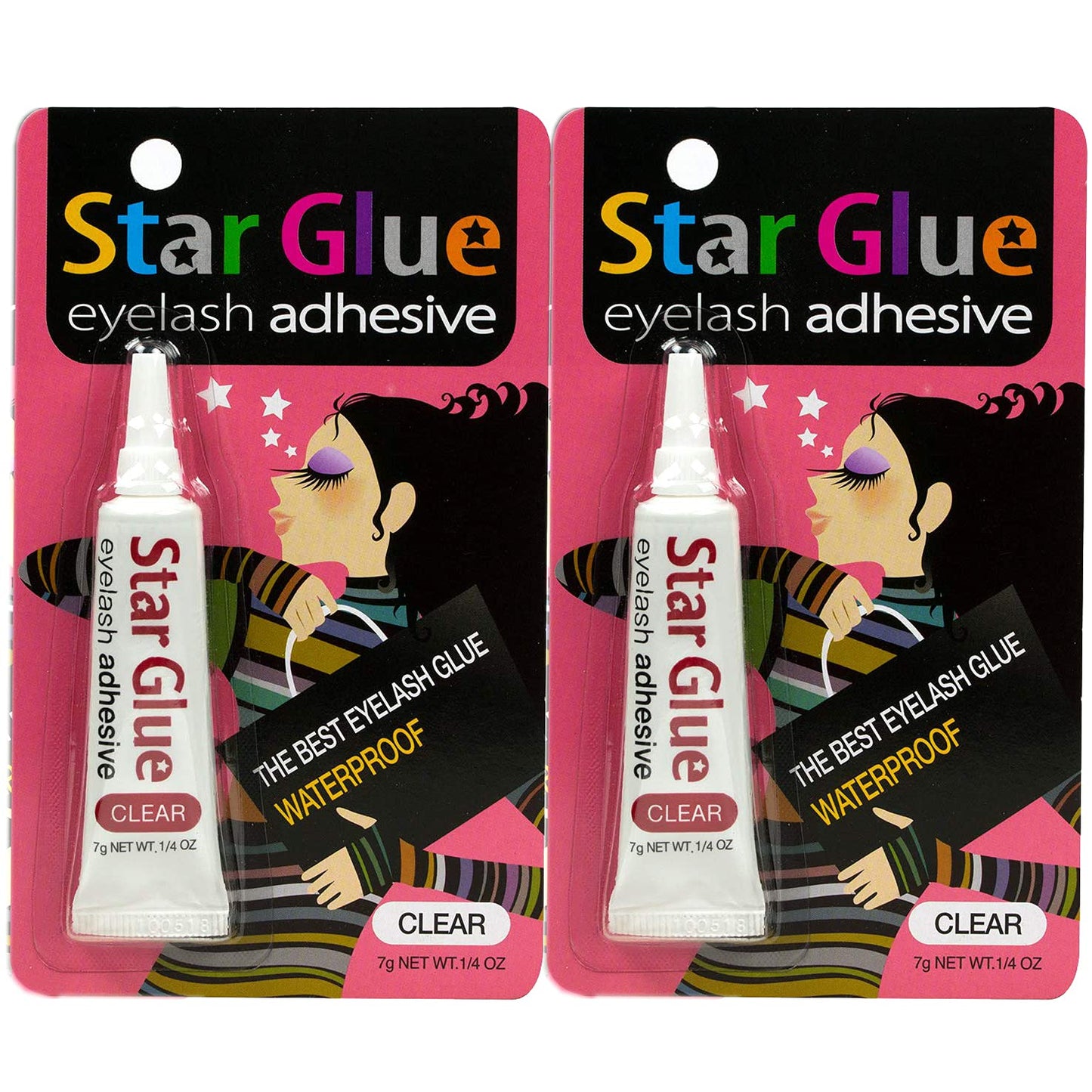 STAR GLUE Waterproof Eyelash Adhesive White for Eye Shadow Mascara and Eyeliner 20 Pcs