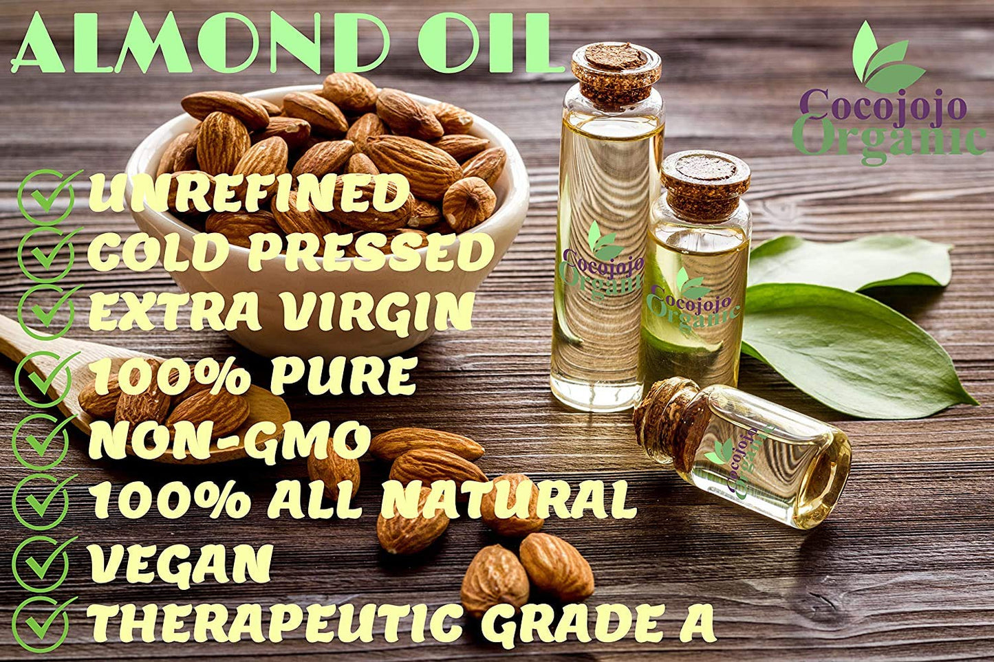 Dr Joe Lab Bitter Almond Oil - 16 oz - Pure, All Natural, Non GMO, Carrier Oil - for Skin, Hair, Body, Nails, Face, Arms & Legs - Hydrates, Nourishes, Moisturizes