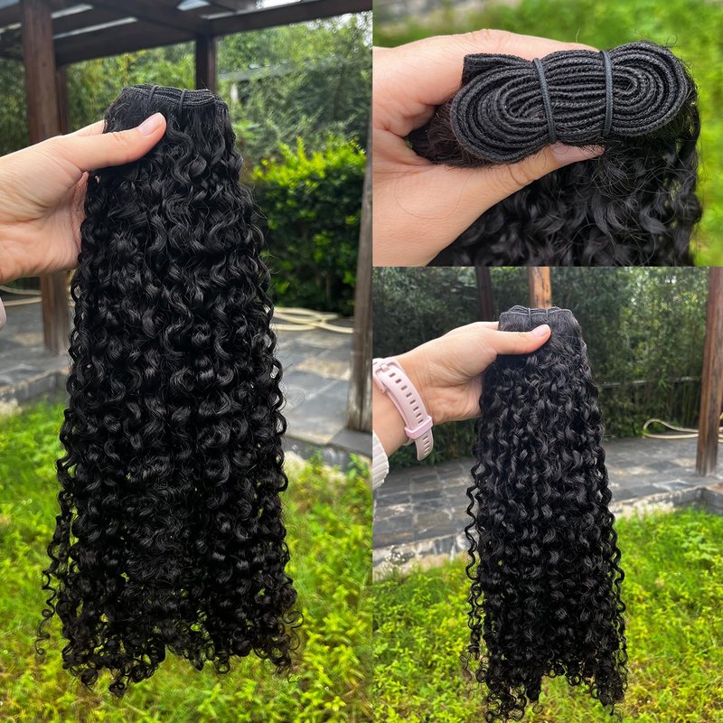 Burmese Bundles Premium Raw 100% Human Hair Water Wave High Rate 15A Unprocessed No Stray Short Hair Extensions Triple Lifespan Excellent Fullness Extra Thick From Top to End Black 14inch