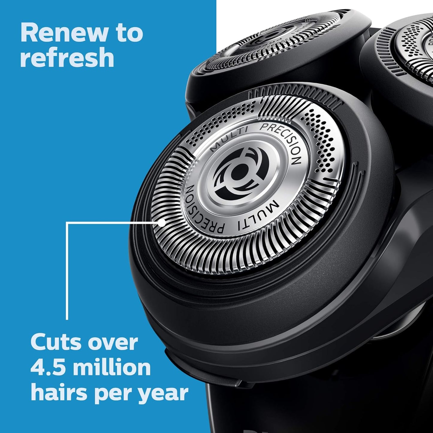 Philips Norelco Shaving Heads - Compatible Replacement for Series 5000 & 6000 | Self-Sharpening, 3-Pack