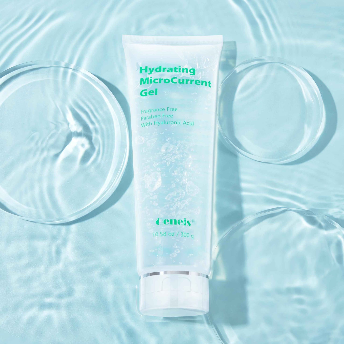 Oeneis Hydrating Gel for Microcurrent Facial Device, Fragrance-Free, Paraben-Free, Gel Primer with Hyaluronic Acid, Non-irritating Moisturizing Gel, 300g Tube (Pack of 2)