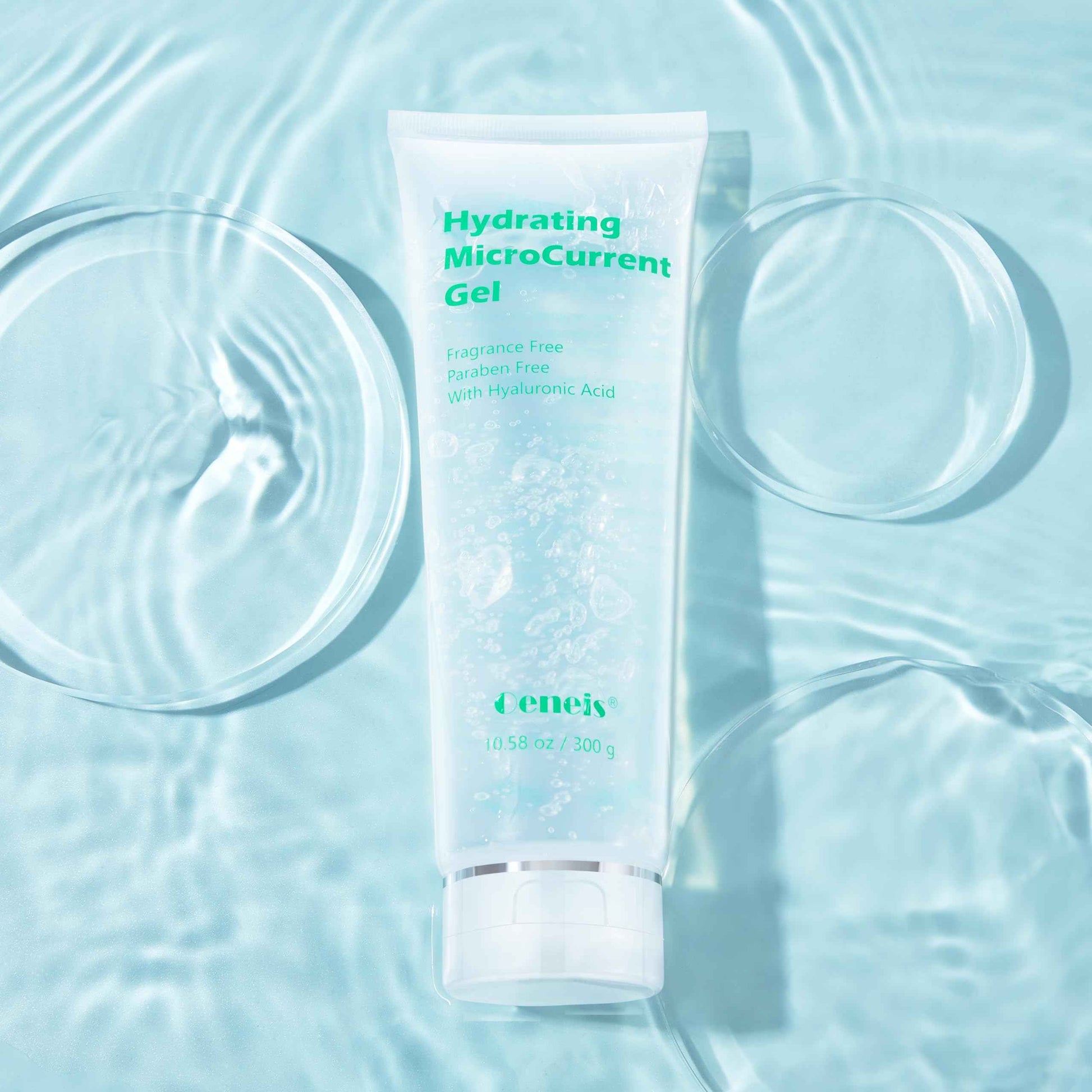 Oeneis Hydrating Gel for Microcurrent Facial Device, Fragrance-Free, Paraben-Free, Gel Primer with Hyaluronic Acid, Non-irritating Moisturizing Gel, 300g Tube (Pack of 2)