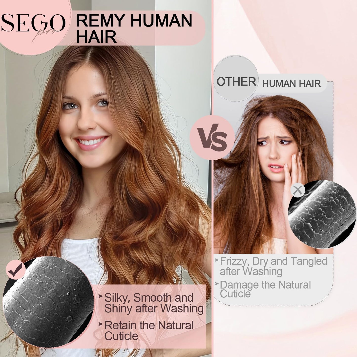 SEGO Pro 50pcs U Tip Hair Extensions Micro Ring Upgraded K Tip Hot Fusion Long Straight Keratin Hair Extensions,14inch Jet Black,50g