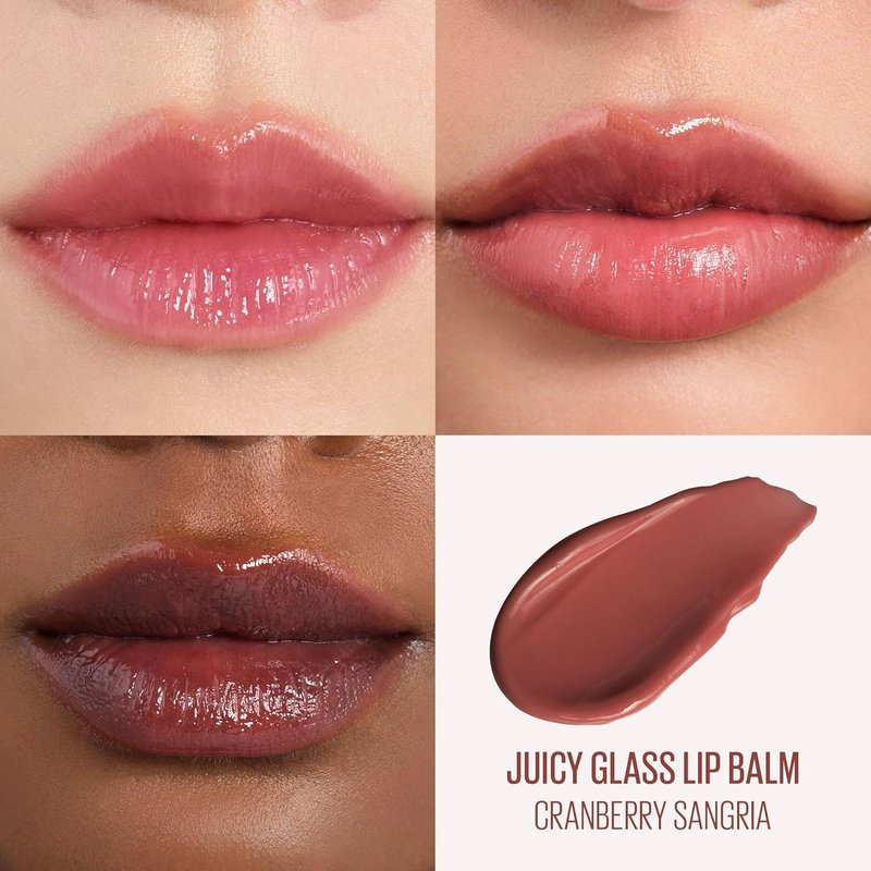 Kaja Juicy Glass Lip Balm - Hydrating Tinted Lip Care for Plump, Moisturized Lips | Cranberry Sangria, 0.15 oz