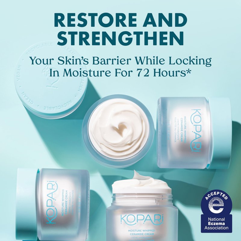 Kopari Moisture Whipped Ceramide Cream | Hydrate and Restore | Vegan Ceramides and Moisture-Retaining Hyaluronic Acid | 2.1 oz