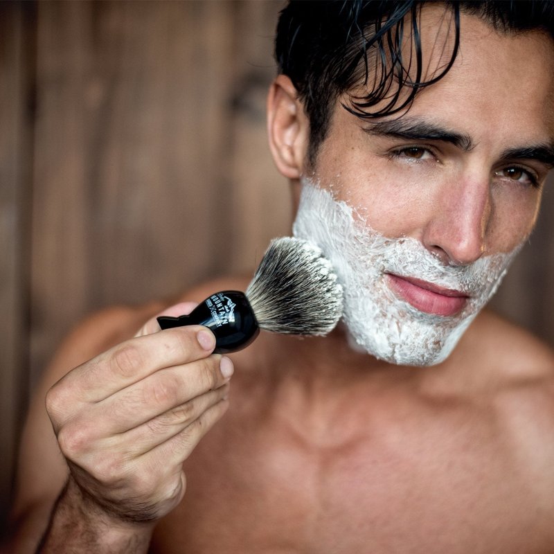Shaving Brush - Rocky Mountain Barber 100% Badger Hair with Heavy-Duty Resin Handle | Oversized Bristle Head for Superior Lather