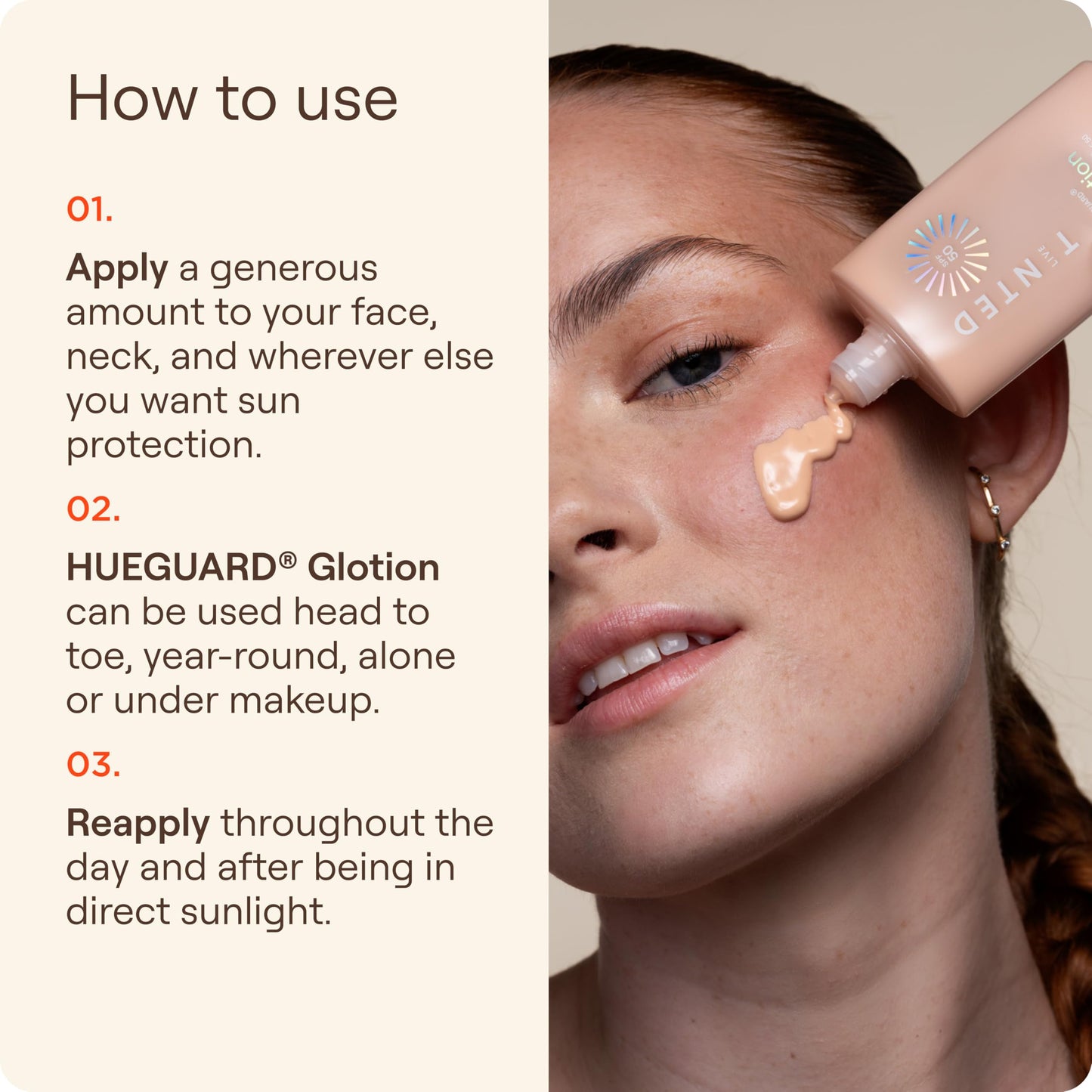 Live Tinted Hueguard Glotion Mineral Tinted Sunscreen For Face SPF 50 – Lightweight Fragrance-Free Sunscreen – Clean & Vegan Primer With SPF - Light Medium .5 FL Oz