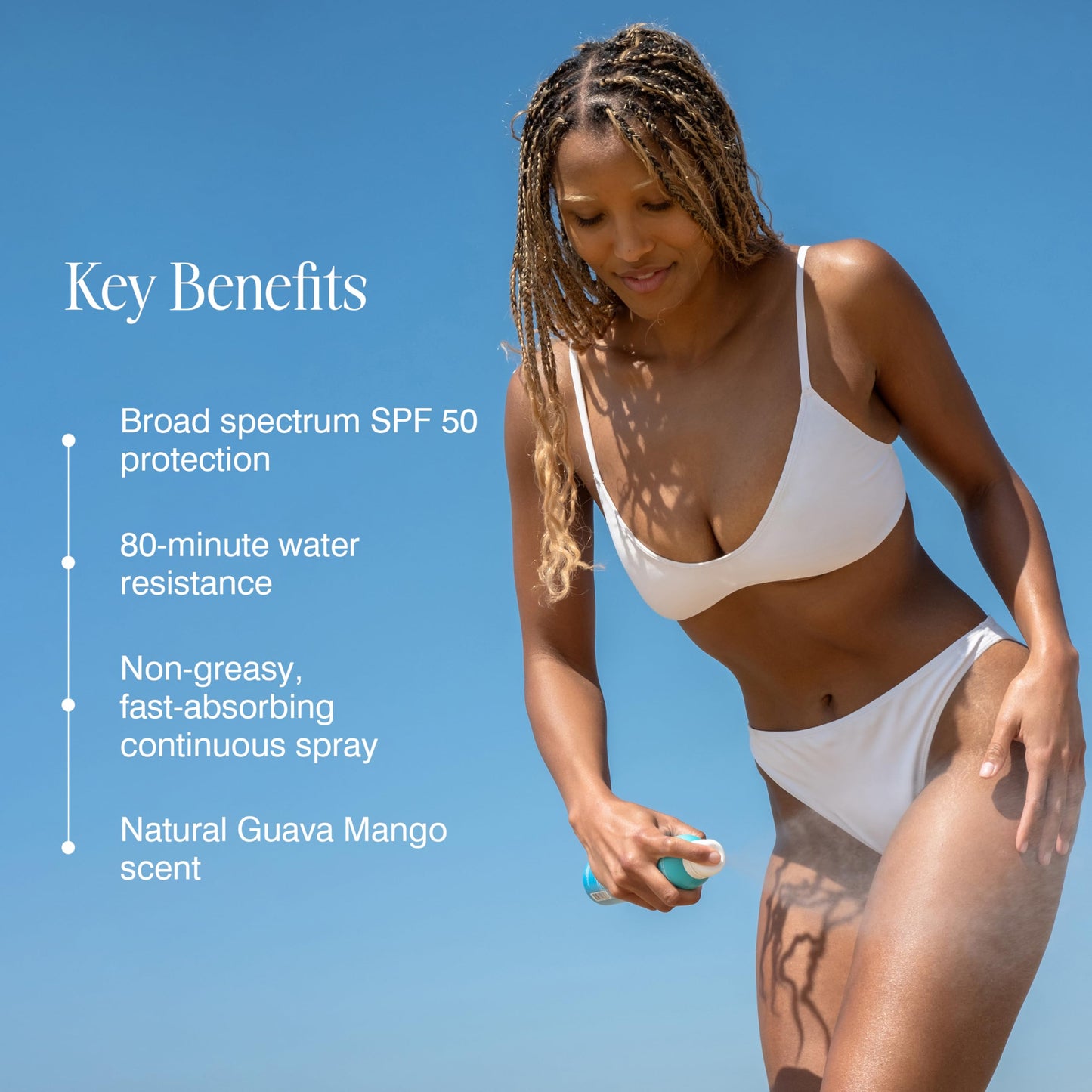 COOLA Organic Sunscreen SPF 50 Sunblock Spray, Dermatologist Tested Skin Care For Daily Protection, Vegan And Gluten Free, Guava Mango, 6 Fl Oz