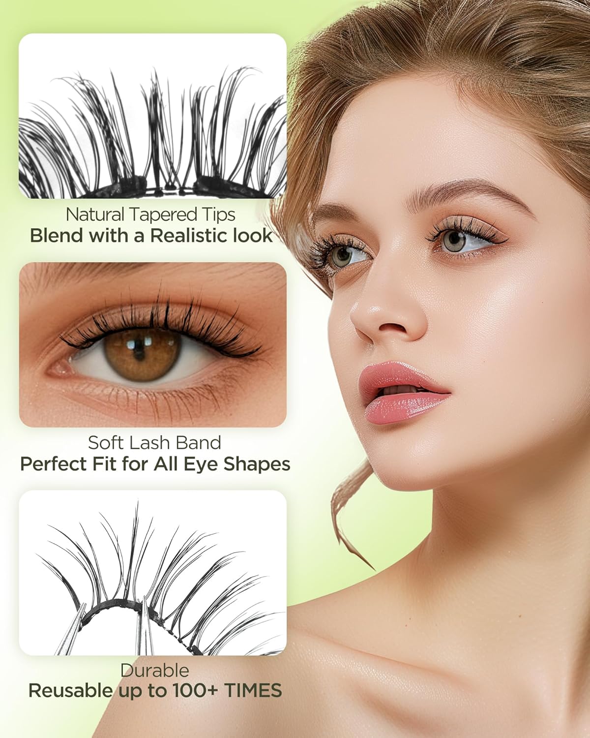 Magnetic Eyelashes Kit - Soft Reusable False Lashes for Natural Look | No Glue Needed, Lightweight & Comfortable