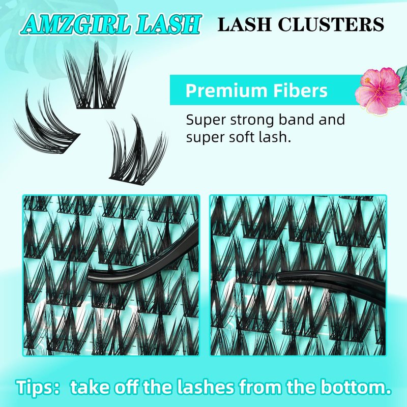 Lash Extension Kit 280PCS Eyelash Clusters 80D DIY Eyelash Extension Kit Individual Lashes Natural Lash Clusters Kit with Lash Bond and Remover, Lash Tweezers(D-Mix9-16mm Kit)