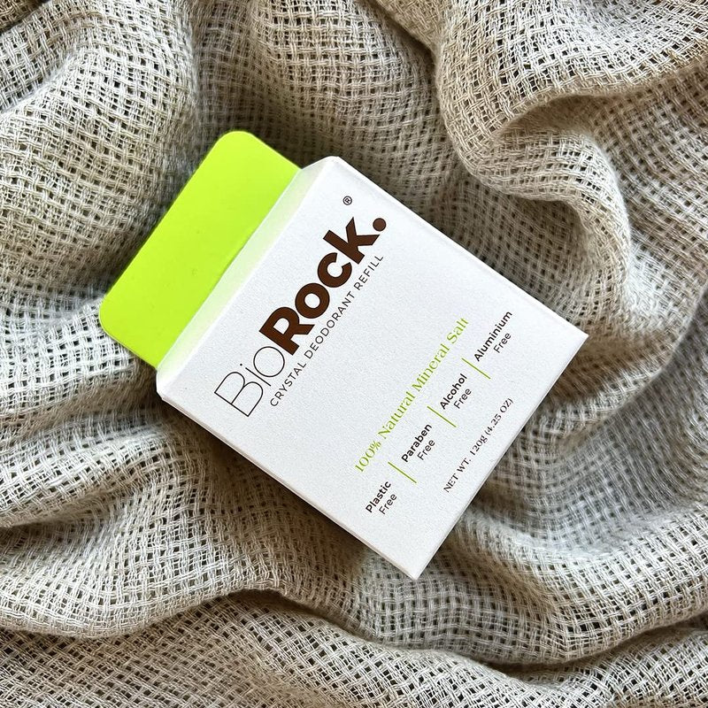 Biorock Crystal Natural Deodorant Refill * 2 Packs - Unscented Plastic & Aluminum Free Salt Stick Deodorant for Women & Men Eco-Friendly, Sustainable, Zero Waste 4.25 oz * 2