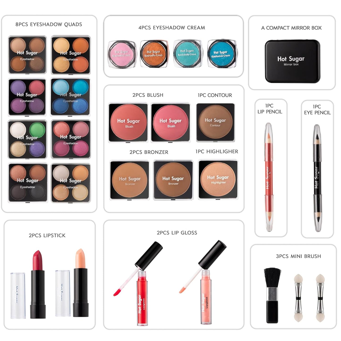 Ultimate All-in-One Makeup Kit for Teen Girls | 52 Shades & Accessories - Perfect Gift Set (Purple Love)