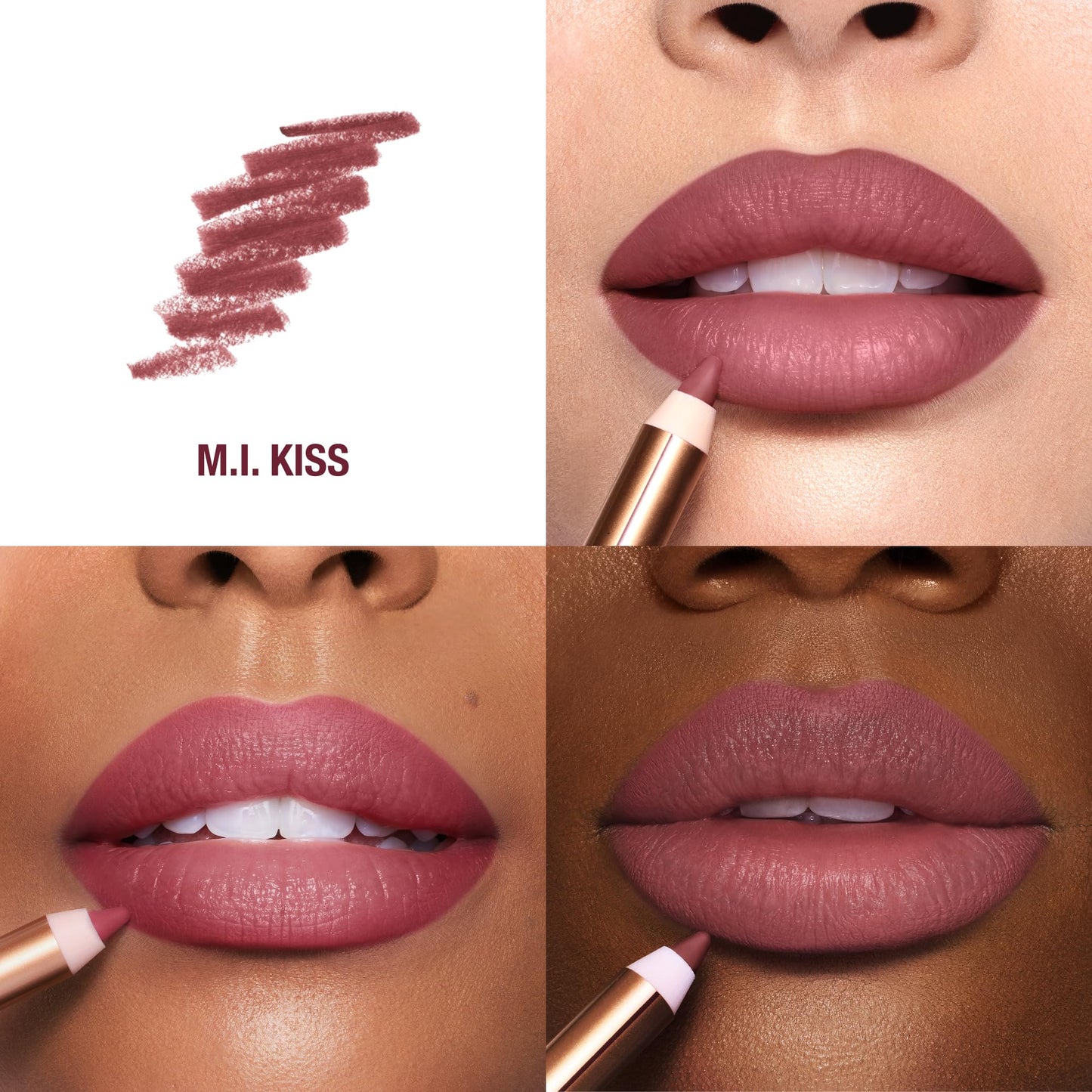 Charlotte Tilbury Lip Cheat Lip Liner Pencil - Creamy Fuller-Looking Lip Pencil with Jojoba Oil & Hyaluronic Acid - Waterproof, Smudge-Proof & Transfer-Proof - 6H Wear - M.I Kiss