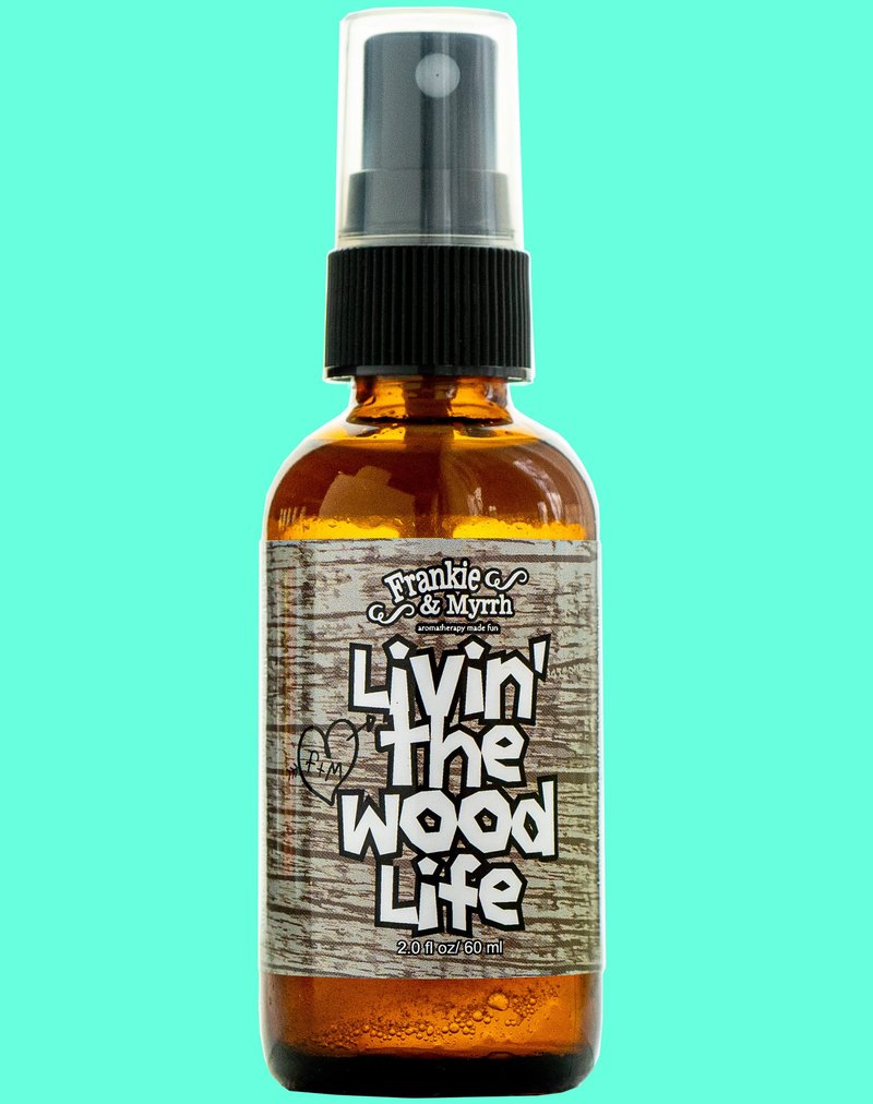 Frankie & Myrrh Livin' The Wood Life Aromatherapy Spray - Patchouli, Vanilla, Sandalwood, Cedar. Relaxation and Meditation Essential Oil Freshwater Mist. 100% Pure Oils.