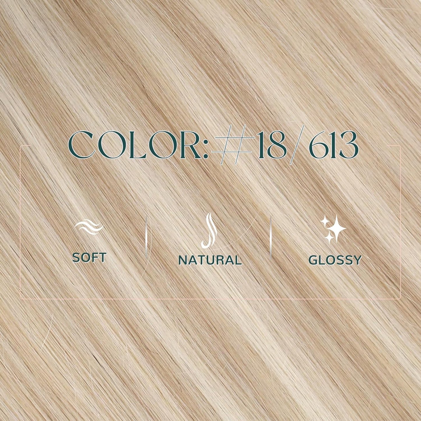 Human Hair Weft Extensions - Seamless Ash Blonde Highlights | 14 Inch, 70G Smooth Texture